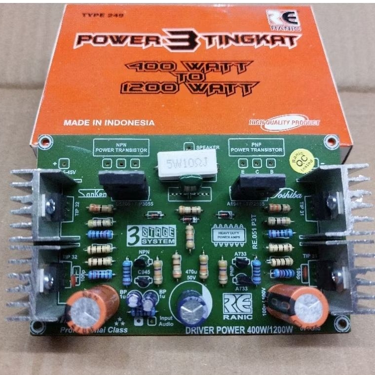 Kit Driver Power Amplifier 3 Tingkat 400 To 1200 Watt Mono Driver TIP2955 TIP3055 249