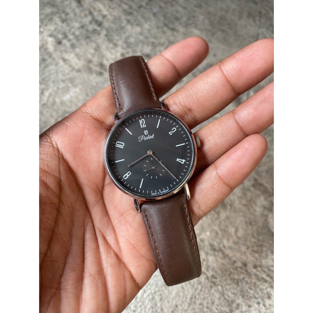 jam parlent strap coklat