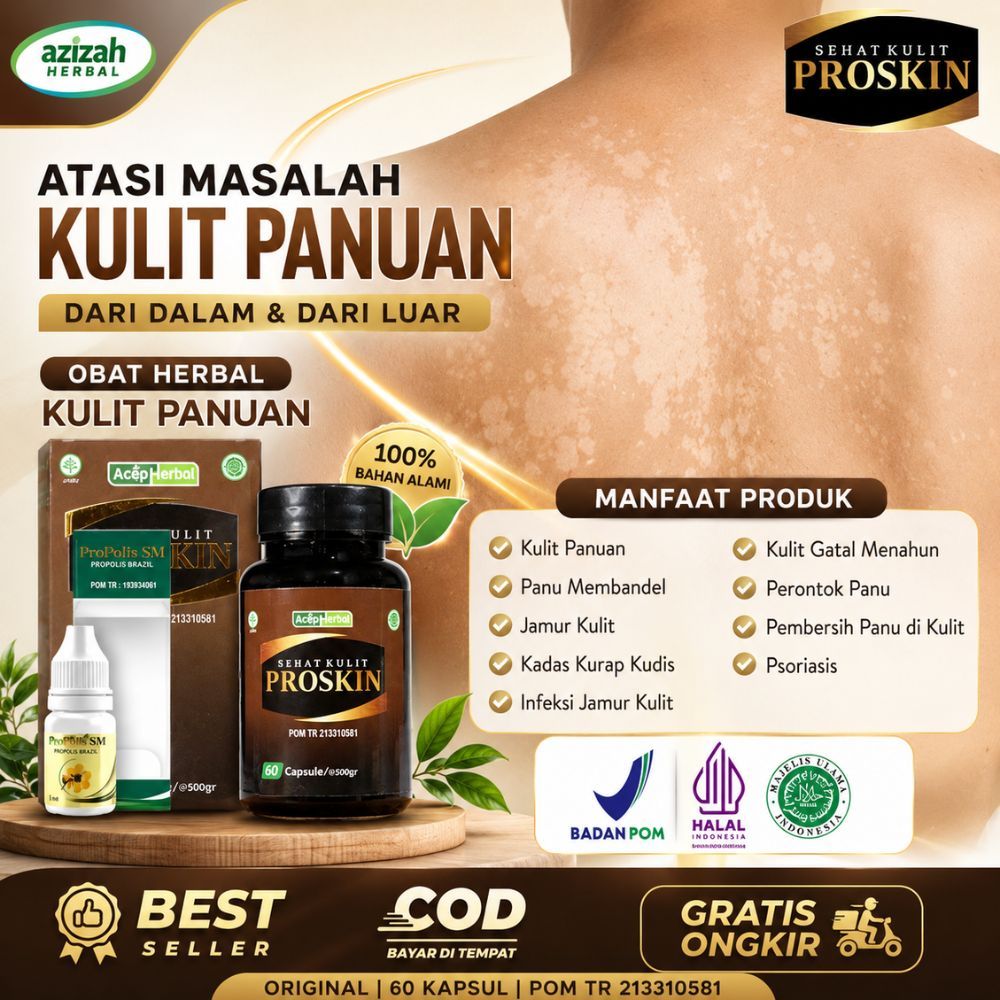 Obat Panu Perontok Jamur Kulit Kadas Kurap Kudis Psoriasis Herbal Proskin