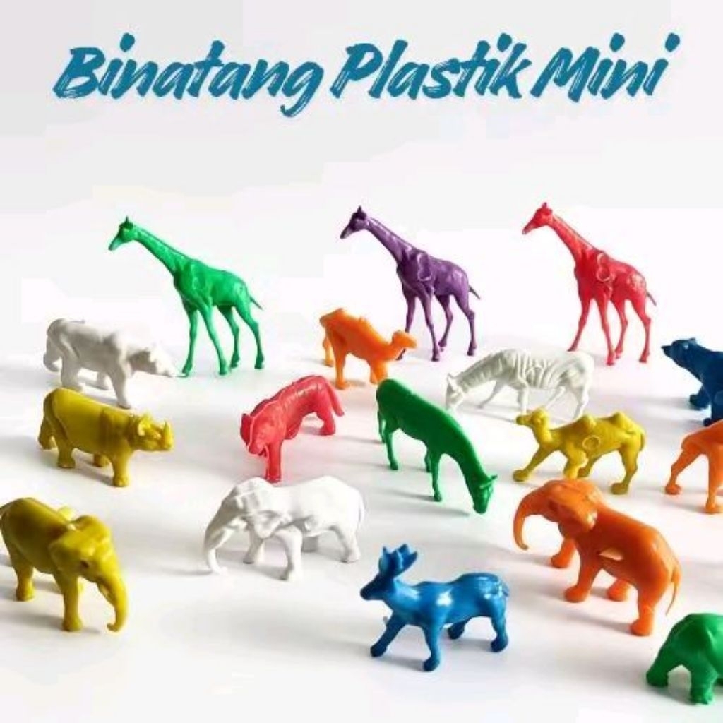 100 Grm (-+50 Pcs)  Binatang Mainan Plastik Mini/Hewan Mainan