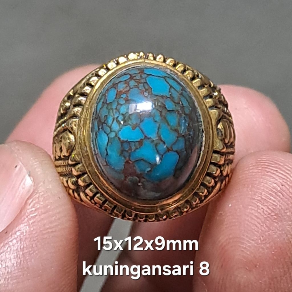 CINCIN 8 PIRUS MESIR 15x12x9mm urat merah spiderweb beras wutah
