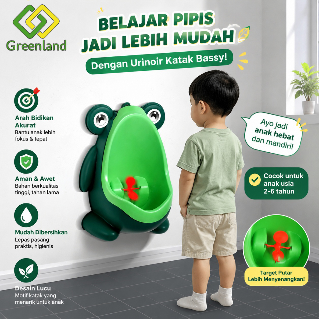 Greenland Pispot Urinal Anak Laki-laki Gantung Dinding Potty Training Toilet Balika Tempat Belajar P