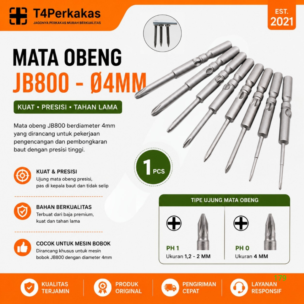 Mata Obeng Listrik jb800 4 mm mata obeng elektrik Mata obeng Servis HP Magnetic