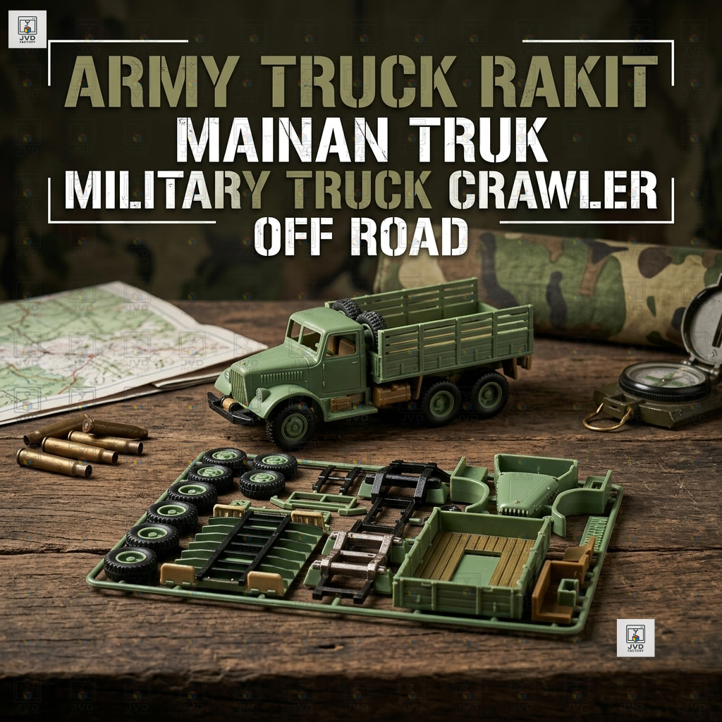 Army Truck Rakit, Mainan Truk, Military Truck Crawler Off Road