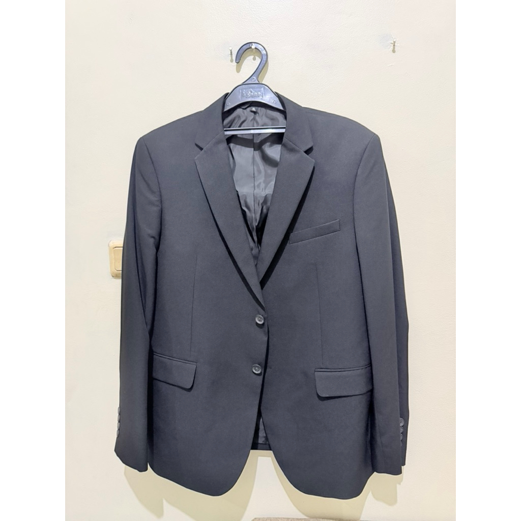 Jas Pria Ekslusif - Alisan Hitam Atasan Semi Wool
