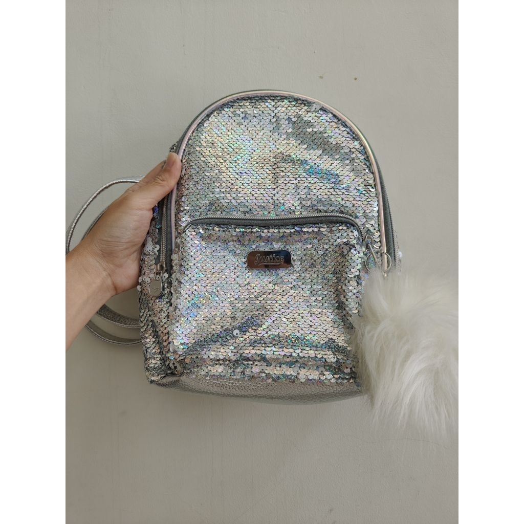 JUSTICE MINI BACKPACK / TAS ANAK PEREMPUAN JUSTICE / TAS SEQUIN ANAK JUSTICE