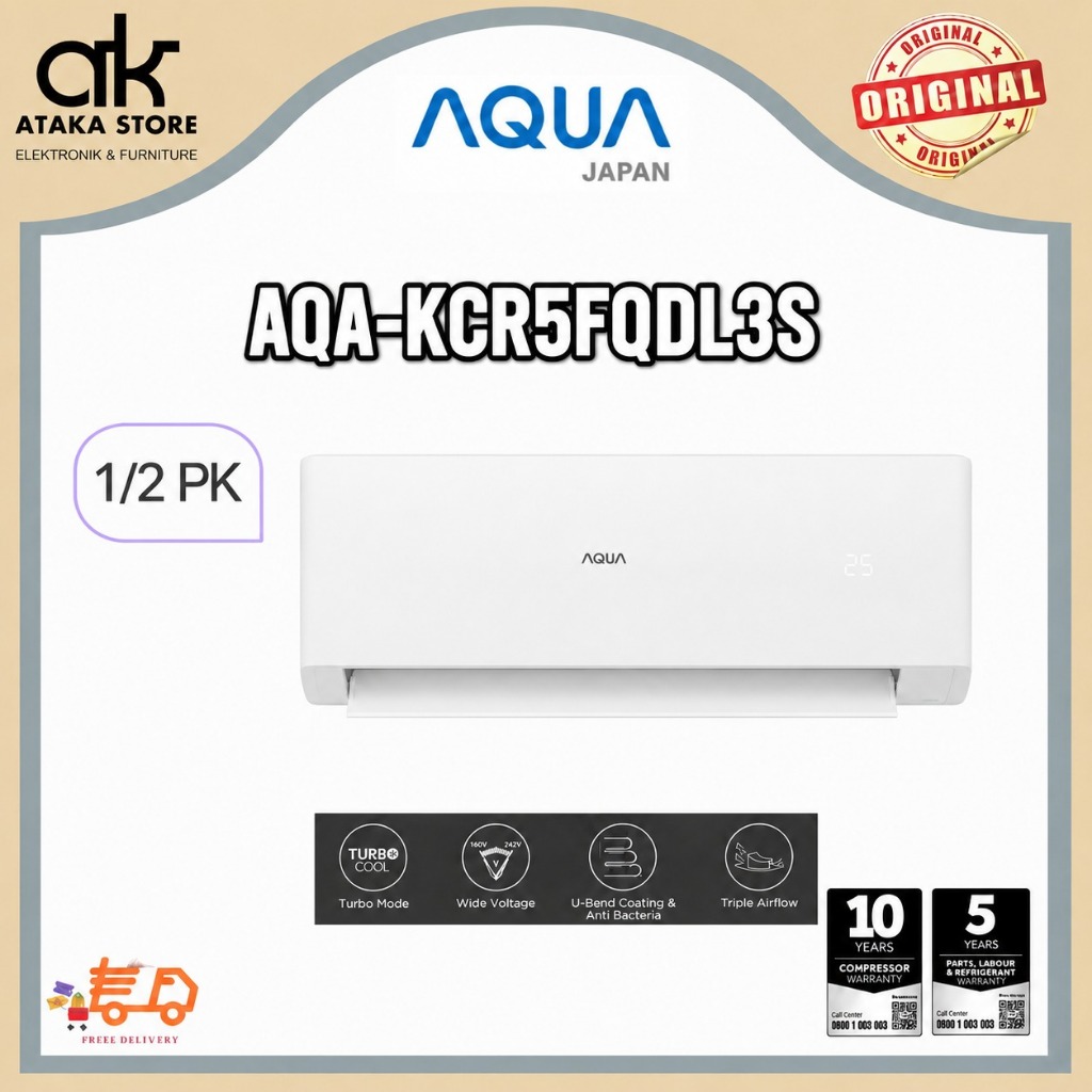 AC AQUA STANDARD 1/2PK AQA-KCR5FQDL3S   /  AC AQUA 1PK AQA-KR9FQAL / AC AQUA 2PK AQA-KR18FQAL - STAN