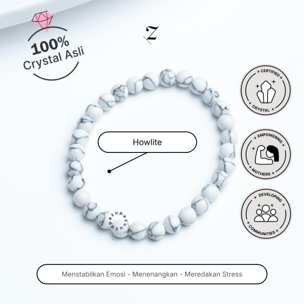 Zupazupazuu Crystal Bracelet 6mm - Howlite