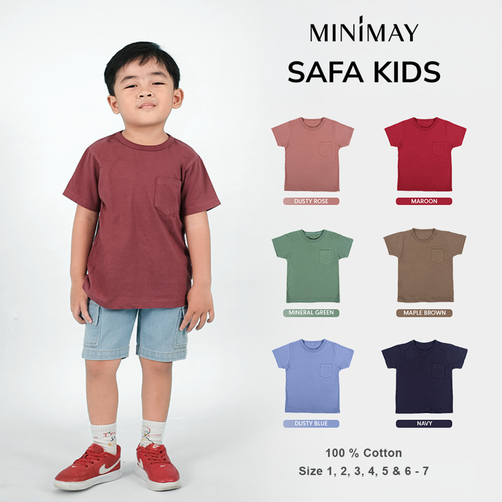 MINIMAY Kaos Anak Laki-Laki Perempuan Safa Kids Pocket Tee 1-5 Tahun
