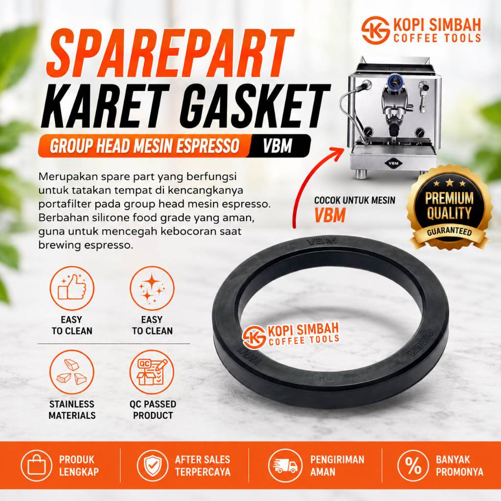 Karet GASKET VBM Group Head PortaFilter Mesin Kopi Espreso VBM Vibiemme Ori Sparepart Espresso Machi