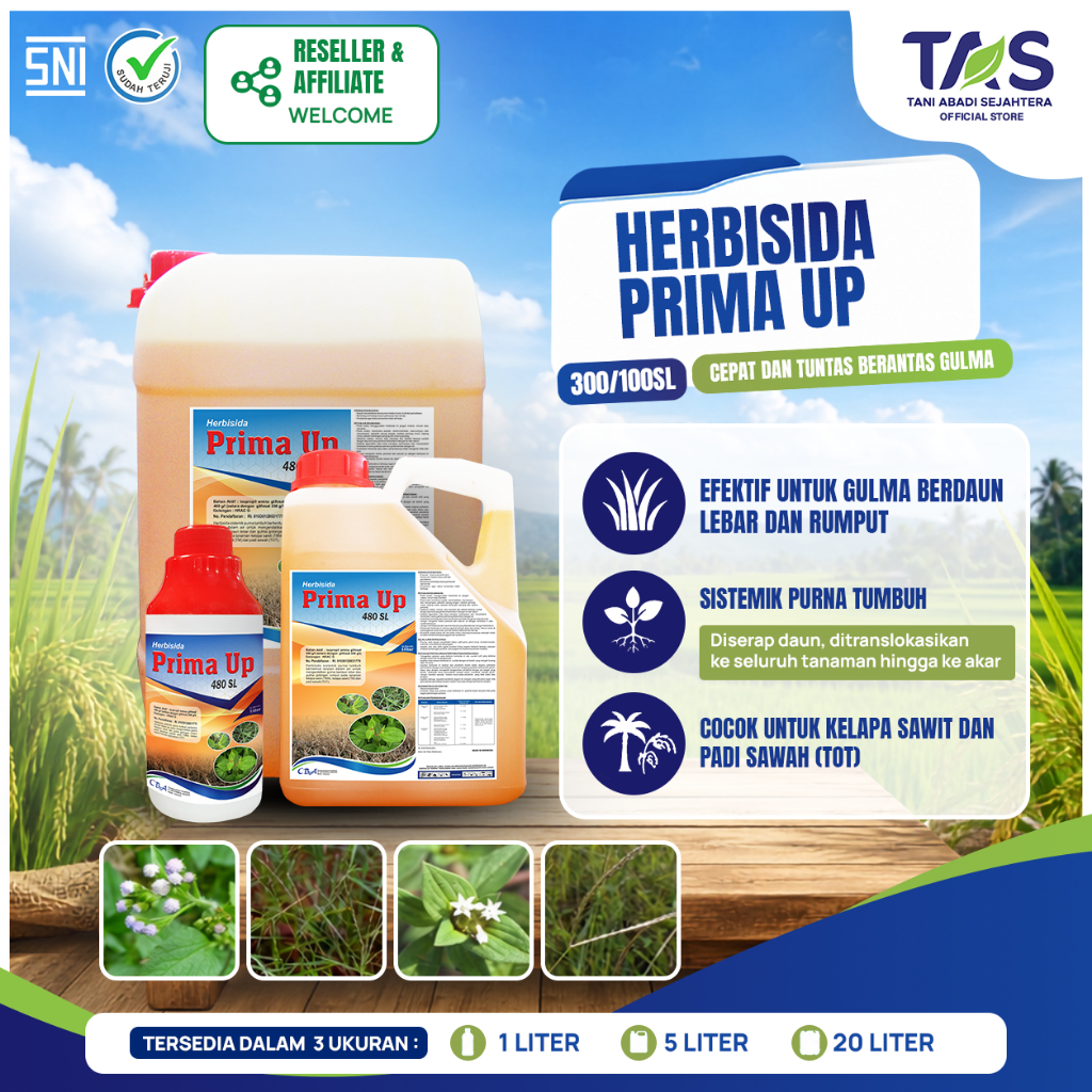 Herbisida Glifosat Prima Up 480 SL 1 liter