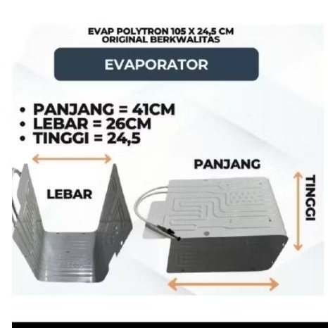 New Evap TEKUK Kulkas Polytron Evaporator Kulkas 1 Pintu Polytron 105x24,5 TEKUK Epap Kulkas Polytro