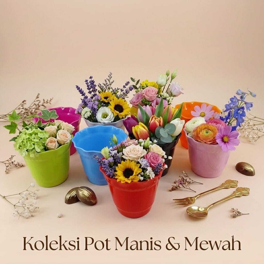 POT MINI AESTHETIC PLASTIK/POT MINI MINIMALIS SERBAGUNA/POT MINI BUNGA HIDUP BUNGA HIAS