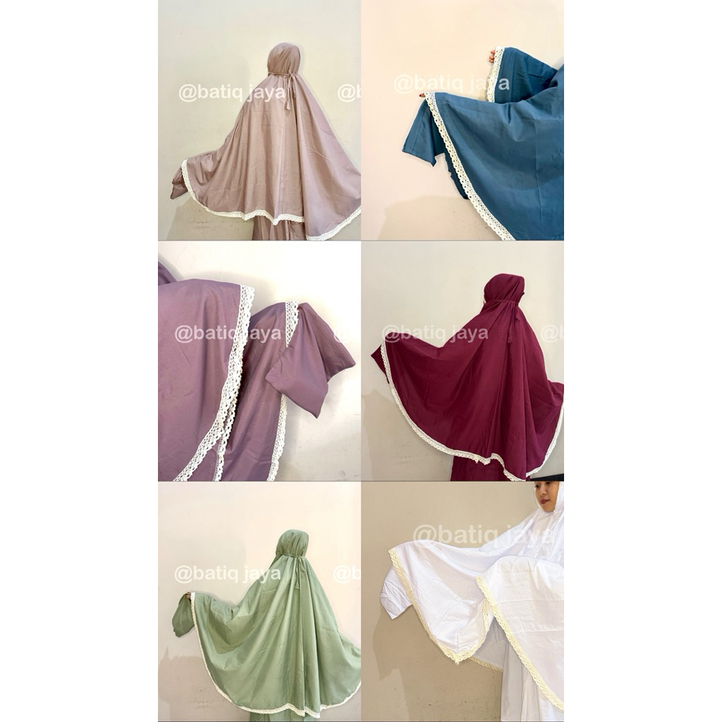 Mukenah Wanita Polos / Rukuh Wanita Polos Renda