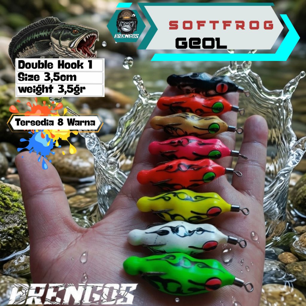 Geol Soft Frog Lure Umpan Pancing Gabus Toman Casting Anti Nyangkut
