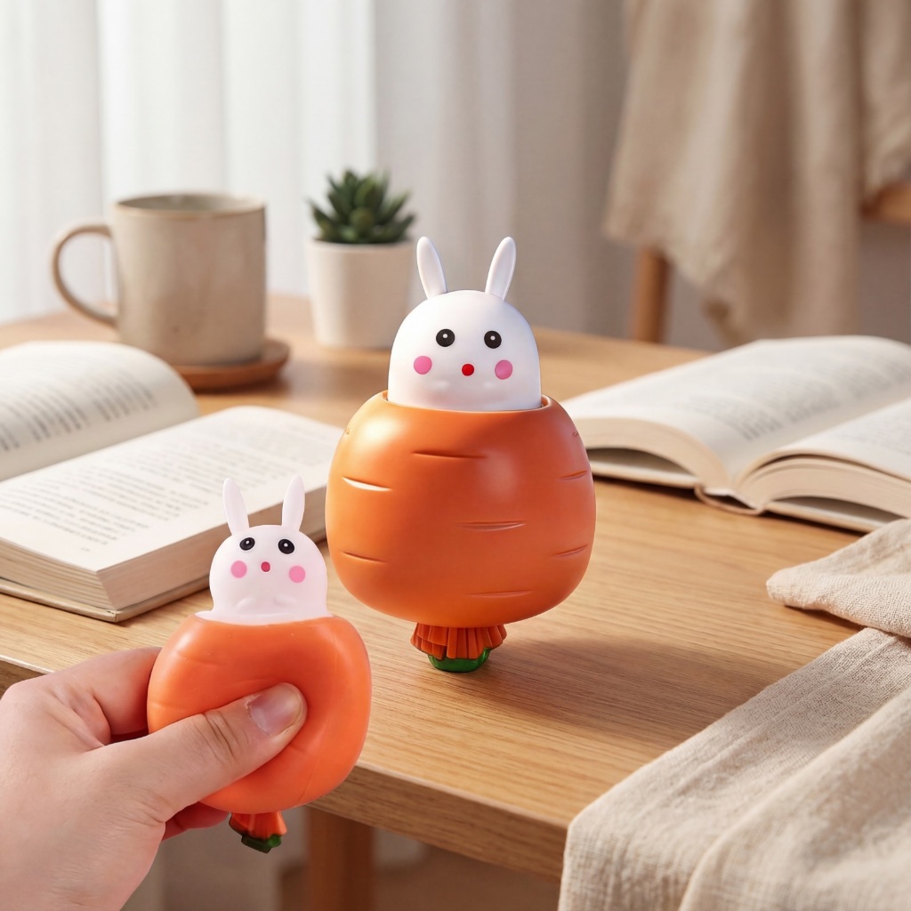 Mainan Carrot Squishy Anti Stress Kelinci Pop It Rabbit Carrot Mainan Squishy Anti Stress Kelinci Po