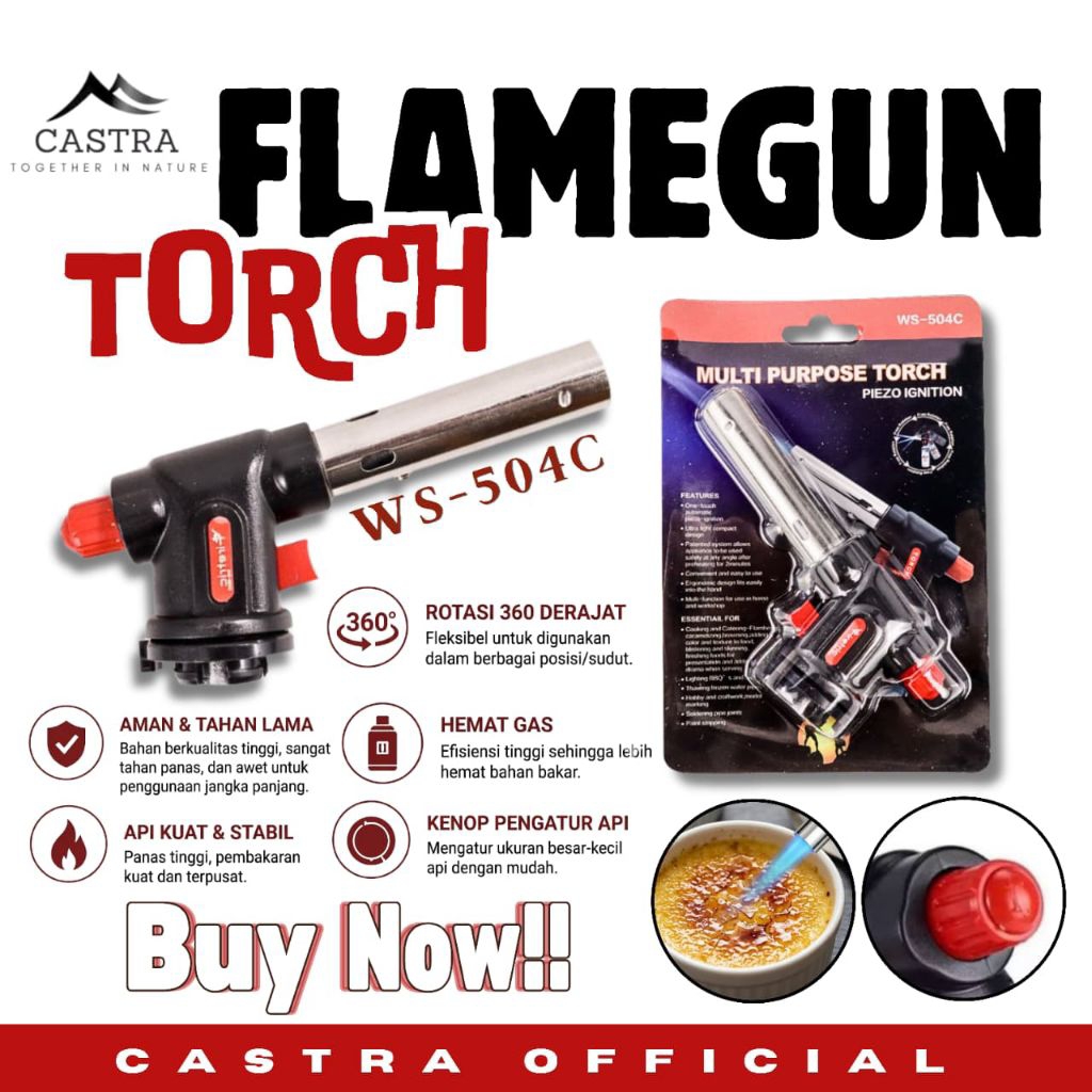 Flamegun Torch Outdoor WS-504C Dengan Pemantik Camping