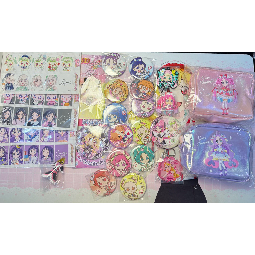 PRETTY CURE PRECURE character Badge Pin Acrylic ganci keychain Stiker wonderful Precure 5gogo star m