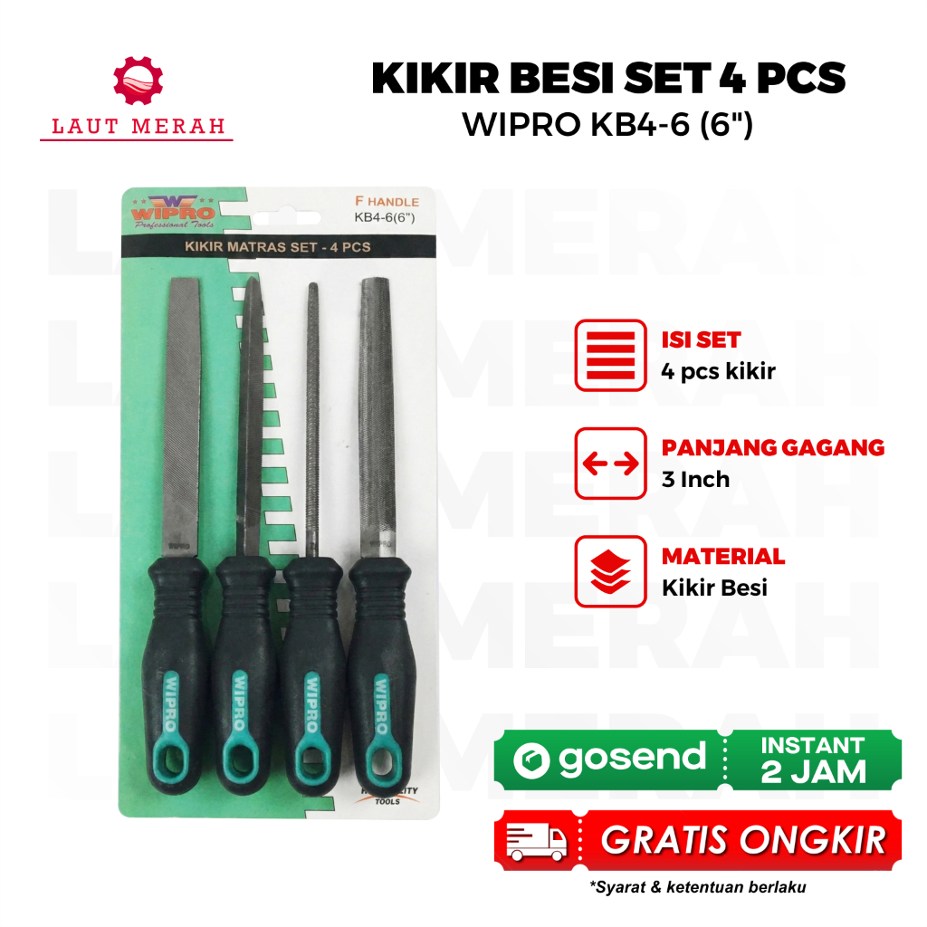 WIPRO KB4-6(6") Kikir Matras 6" Wipro 4pcs / Kikir Halus Kikir Besi Set