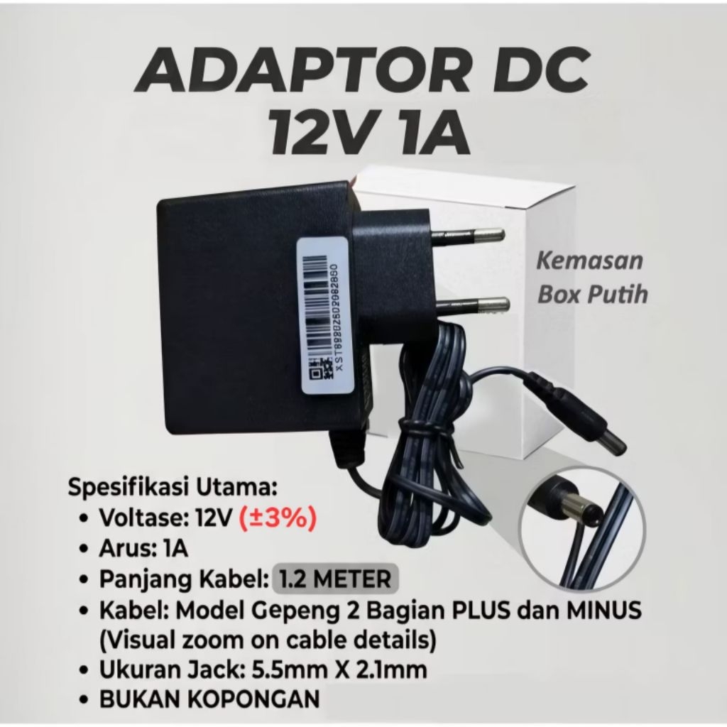 Adaptor 12V 1A  Modem Zte/Stb/CCTV Joss