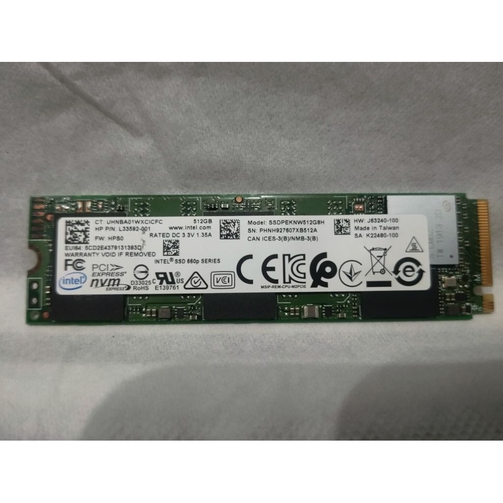 SSD Nvme 512gb Intel Series health 88%