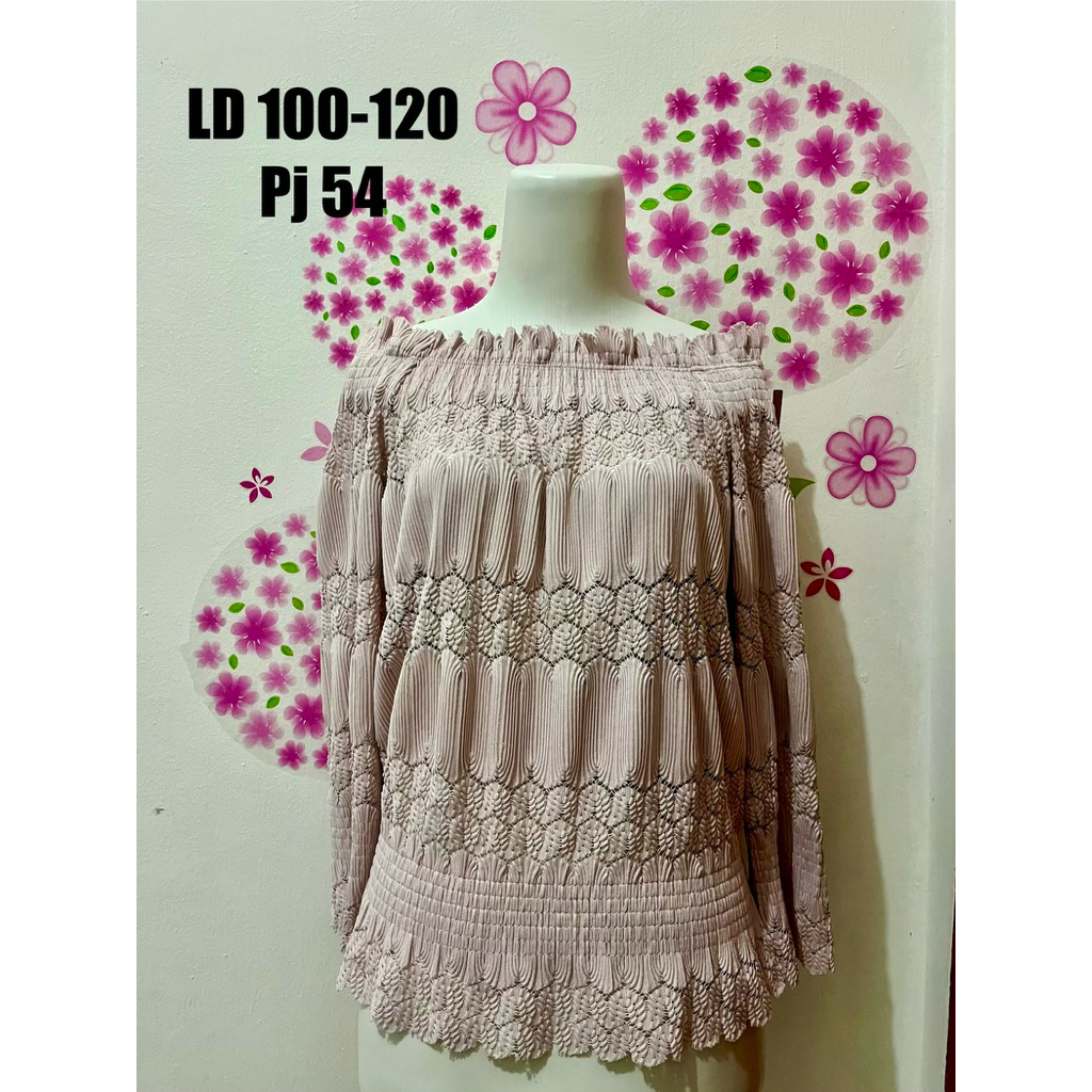 Atasan Sabrina Smock Lace Baby Pink - florenstuff