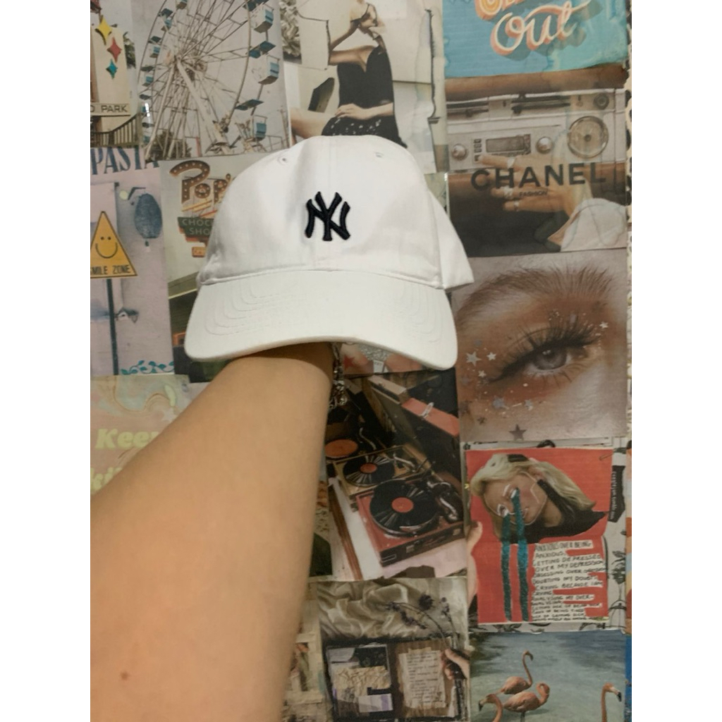topi mlb ny putih