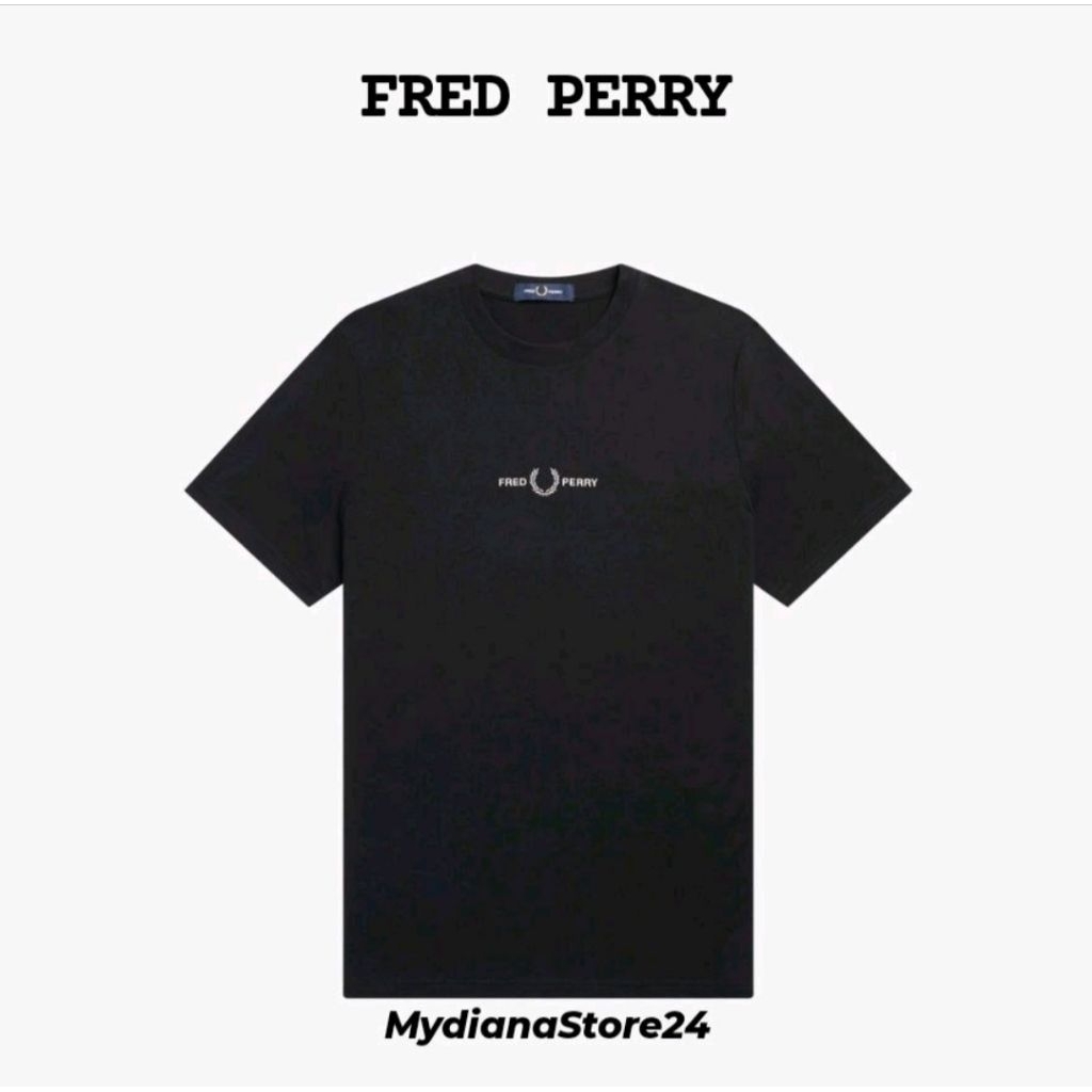FRED PERRY - FRED PERRY EMBROIDERED T-SHIRT - BLACK
