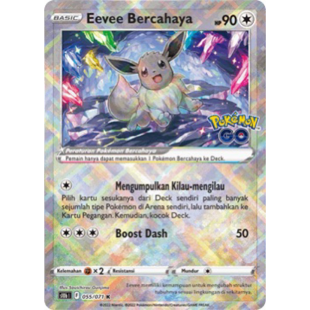 Eevee Bercahaya #55 Pokemon Go - Kartu Pokemon TCG Original Indonesia