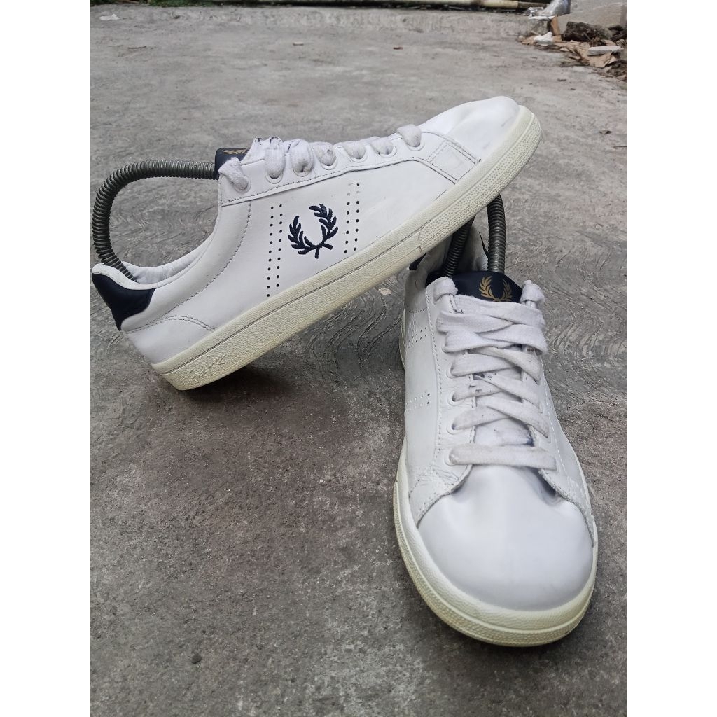 sepatu Fred Perry Spencer tennis white sz 39 40 kulit man woman