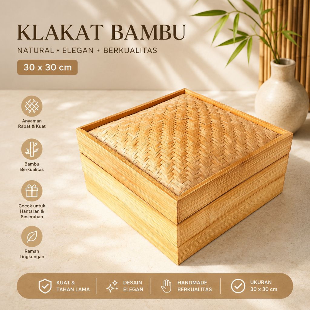 Klakat bambu - kukusan bambu kotak - klakat bambu susun 2 besar - kukusan dimsum - kotak kukusan