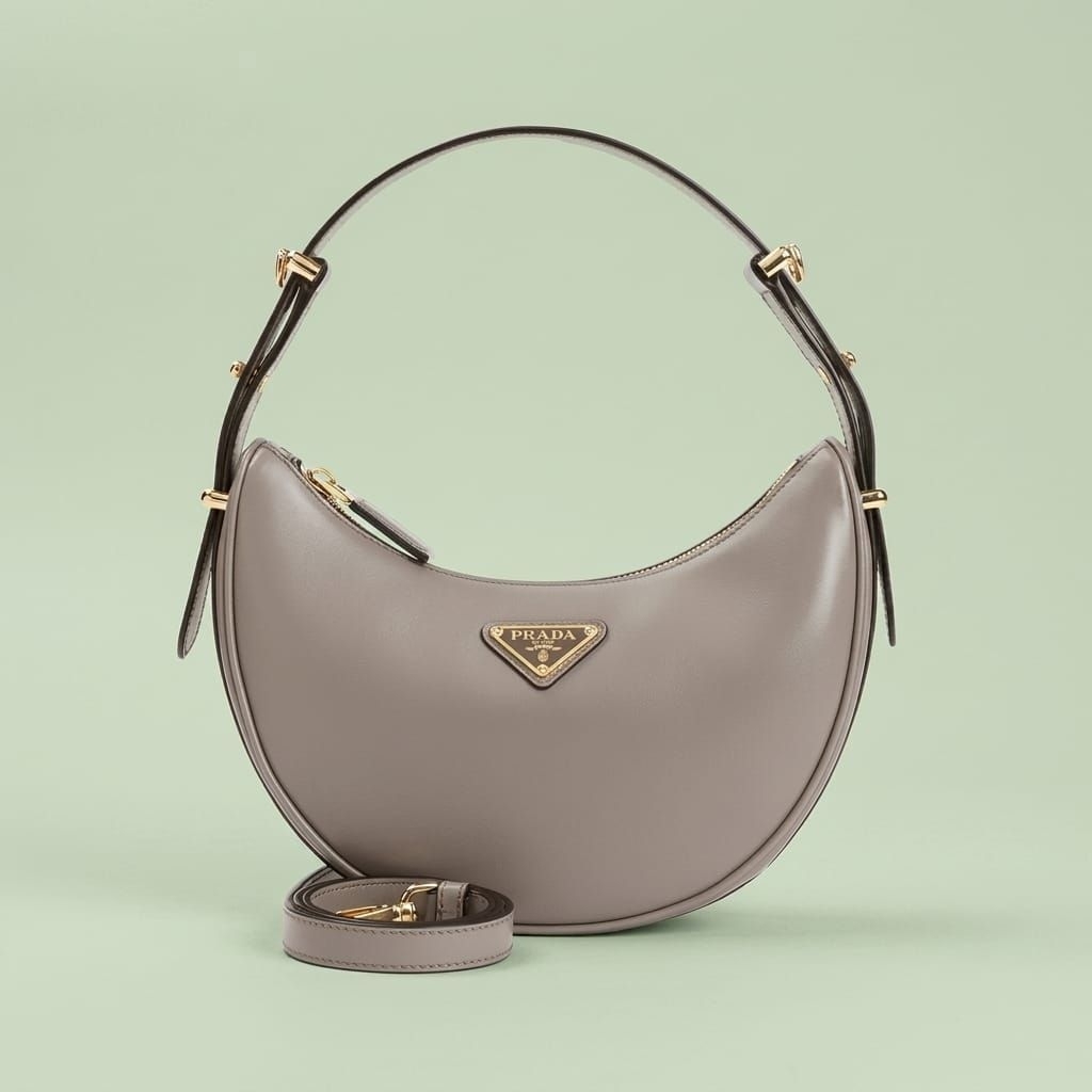 Tas Bahu WANITA Brand PRADA Kulit Arqué Argilla Ghw 100% ORIGINAL