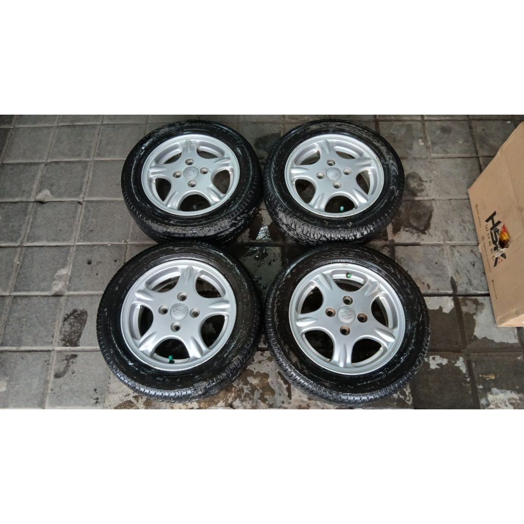 Velg bekas mobil oem copotan karimun ring 13 lebar 4.5 baut 4x100 velg only