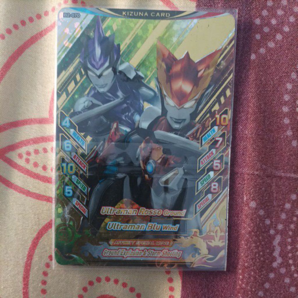 Kizuna Card Ultraman Rosso Ground dan Ultraman Blu Win