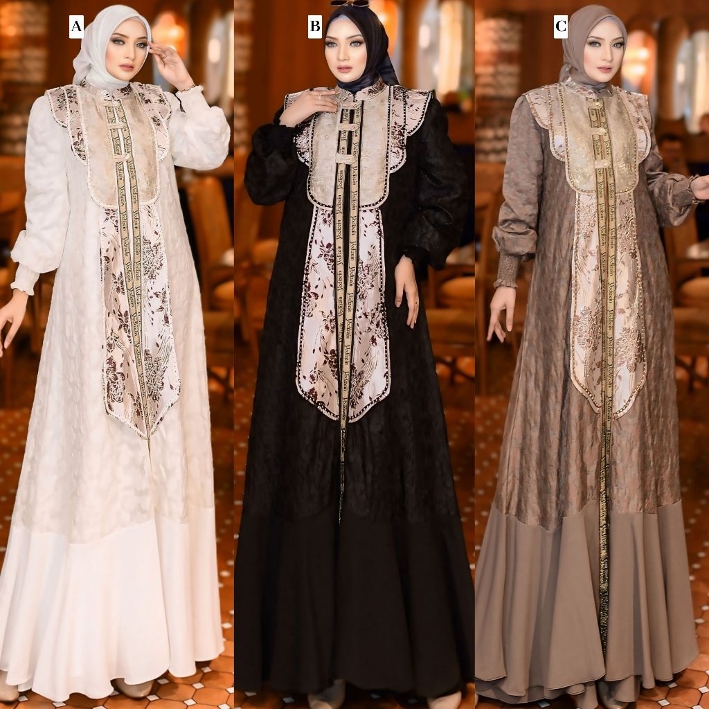 Zahwa Series Set Dress Scraft Hitam Putih by Yodizen Yodizein (PO 15 Juli)