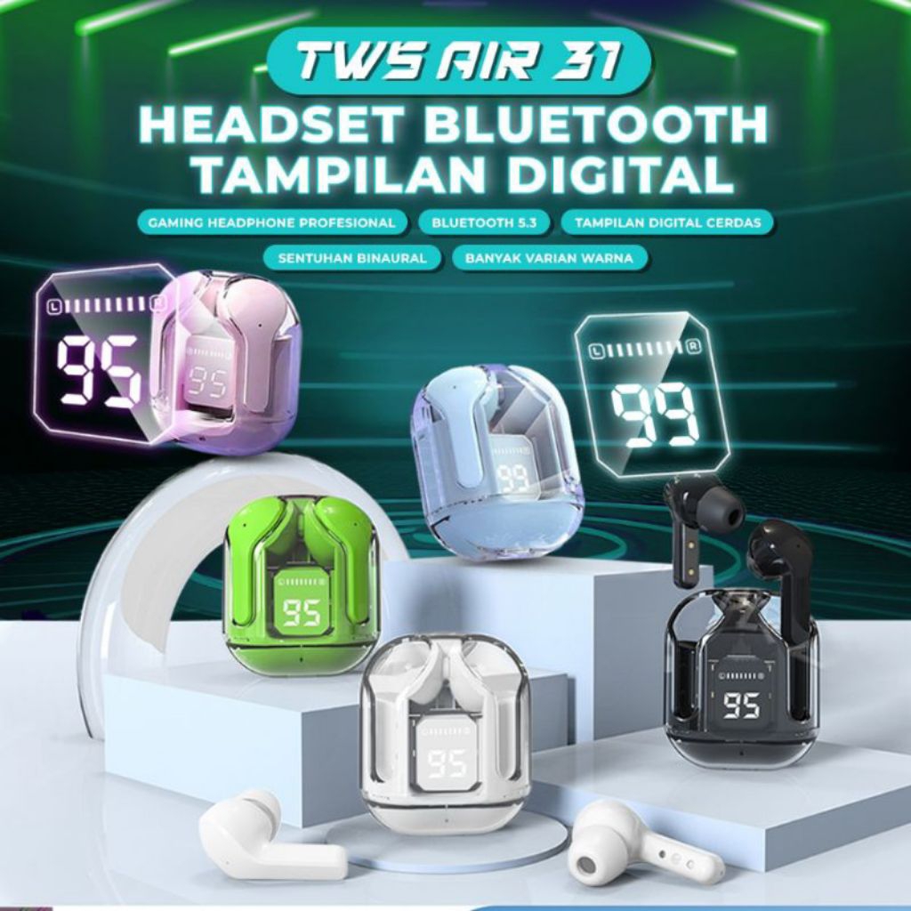 Tws Headset Bluetooth Air 31 Full Bass Earphone Android
