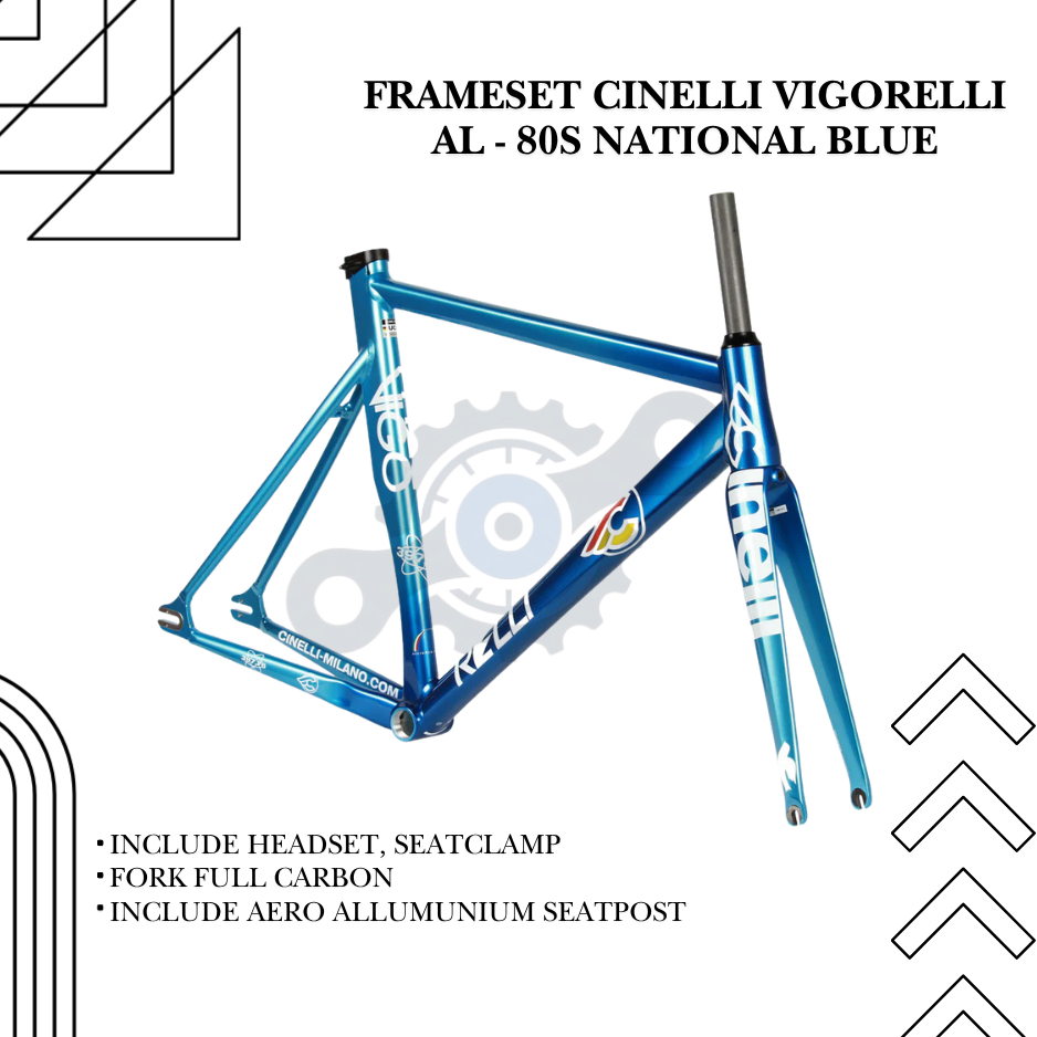 Frame Cinelli Vigorelli AL frameset - 80s National Blue