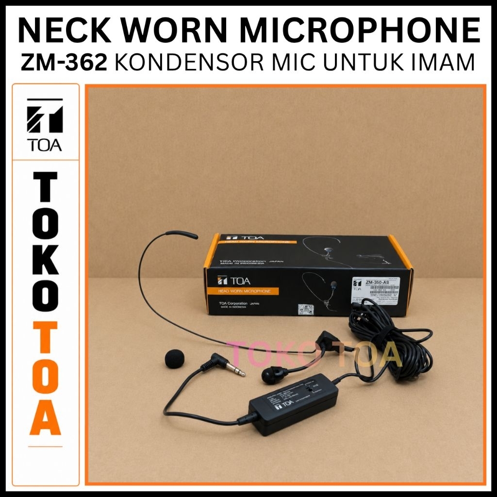 NECK WORM MICROPHONE TOA MIC LEHER ZM-362 ZM 362 MIKROFON IMAM MASJID