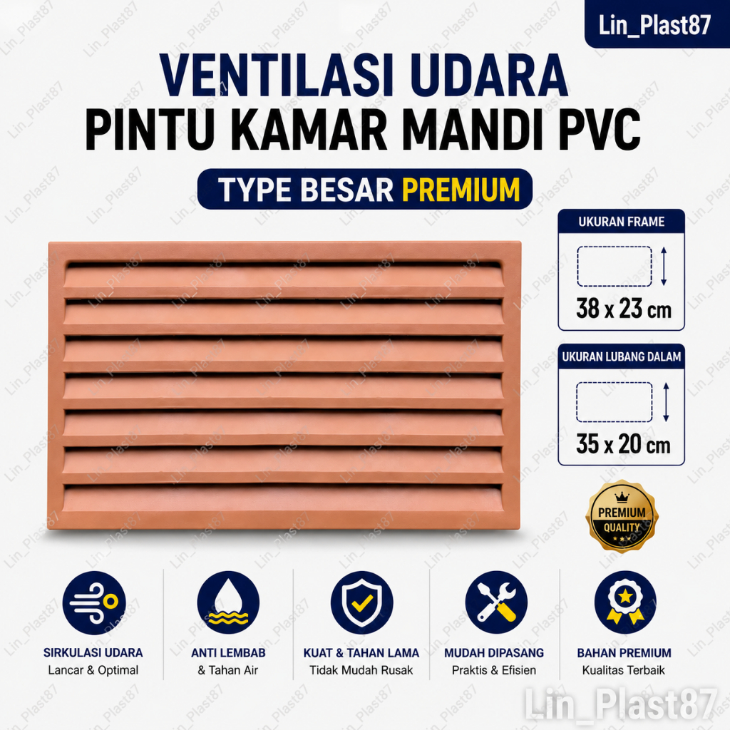 JALUSI BESAR PVC PLASTIK | VENTILASI UDARA PINTU KAMAR MANDI | TOILET | KISI-KISI UDARA MERK PUSO