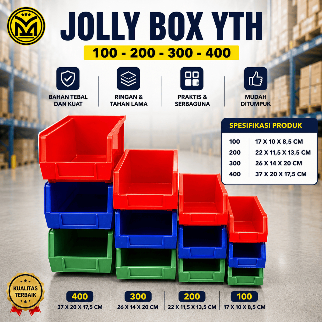 KOTAK AKSESORIS JOLLY BOX CONTAINER BOX BAUT JOLLY YTH NO 100 200 300 400 SPAREPART BOX