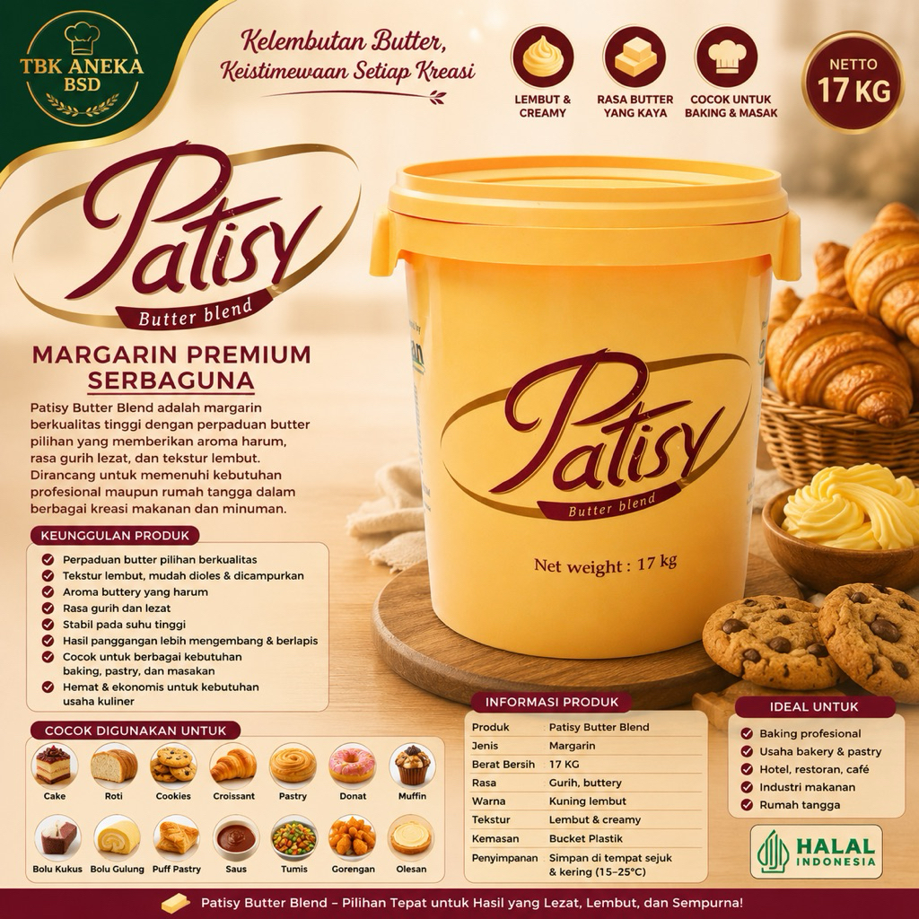 CORMAN PATISY BUTTER BLEND 17kg - INSTANT ONLY