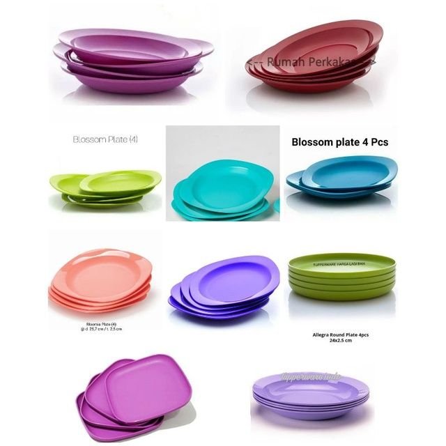 plate blossom tupperware piring makan