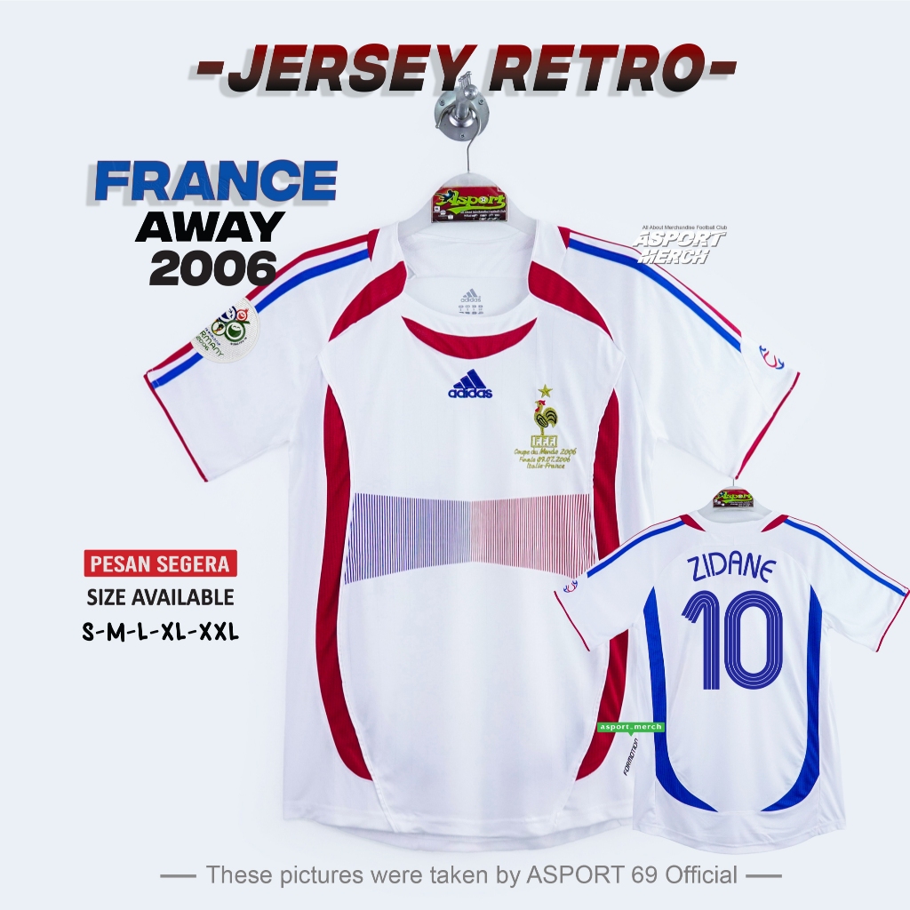 JERSEY RETRO PRANCIS AWAY 2006 FRANCE AWAY 06