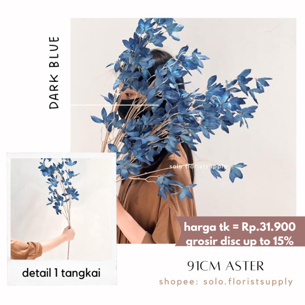 91cm ASTER FLOWER SPRAY BUNGA POPPY ARTIFICIAL FLOWER BUNGA CORN POPPY PALSU BUNGA HIAS BUKET DEKORA