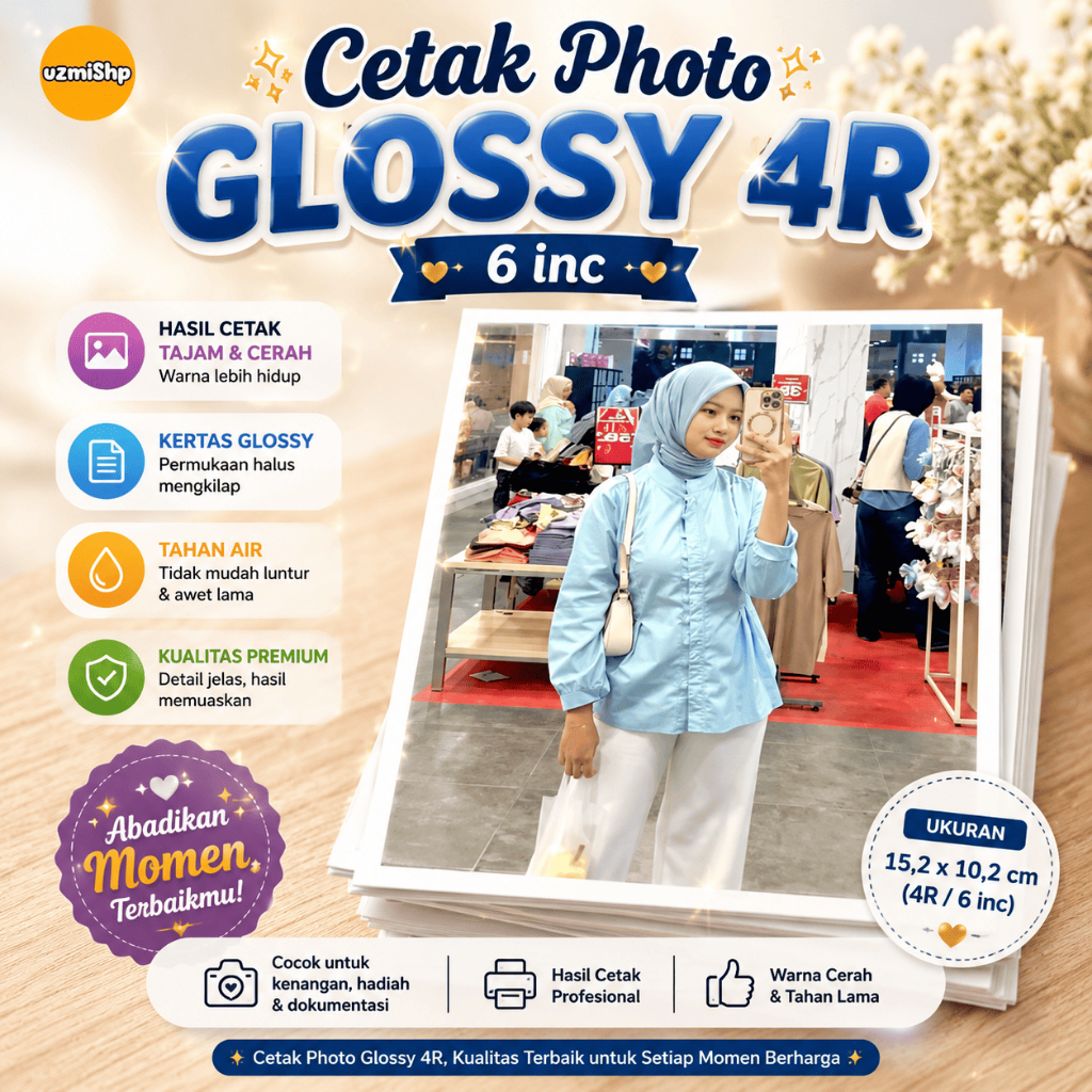 Cetak Foto Ukuran 6 inci (4r) Photo Glossy