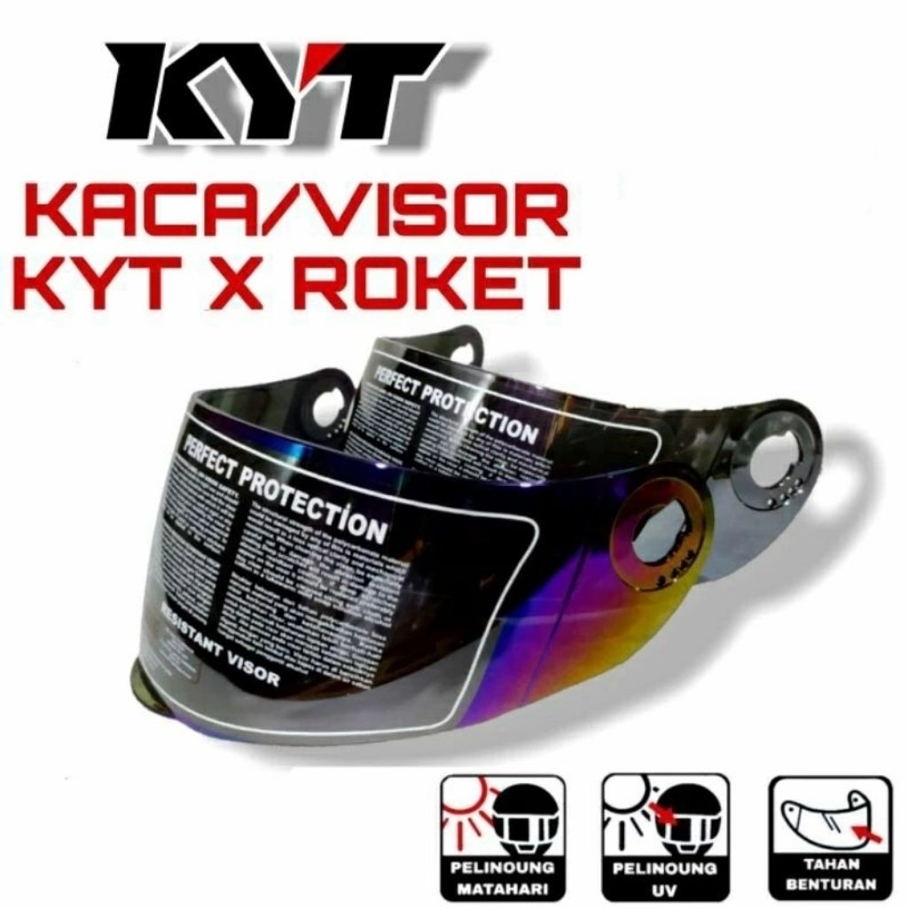 Visor helm kaca helm KYT X rocket roket iridium silver / Pelangi
