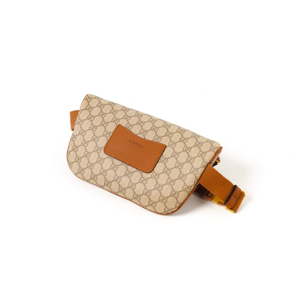 Tas EMBLEM GG MONOGRAM BEIGE CAMEL WAIST BAG 100% ORIGINAL