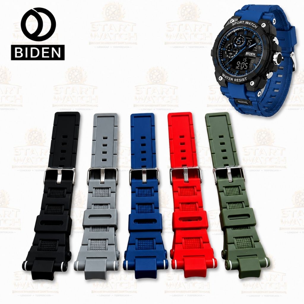 STRAP Tali Jam Tangan BIDEN R004 Strap Tali Jam BIDEN R004 Silikon Lentur 4 Varian Warna