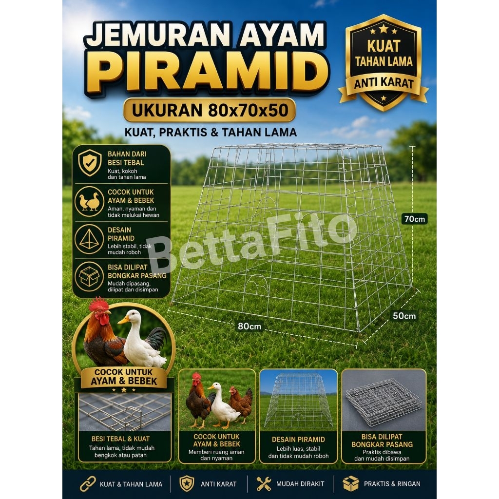 KANDANG UMBARAN JEMUR AYAM PIRAMID JUMBO
