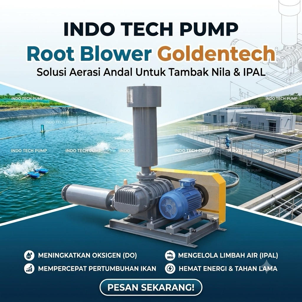 Root Blower Goldentech Type GT 065 Power 7.5Hp 5.5Kw Untuk Nila & Ipal